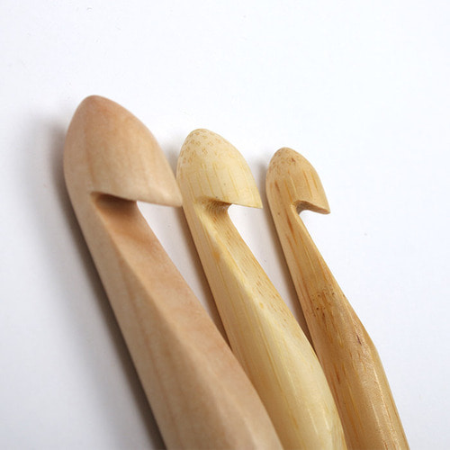 나무재질 왕코바늘(점보코바늘 10, 12, 15mm)